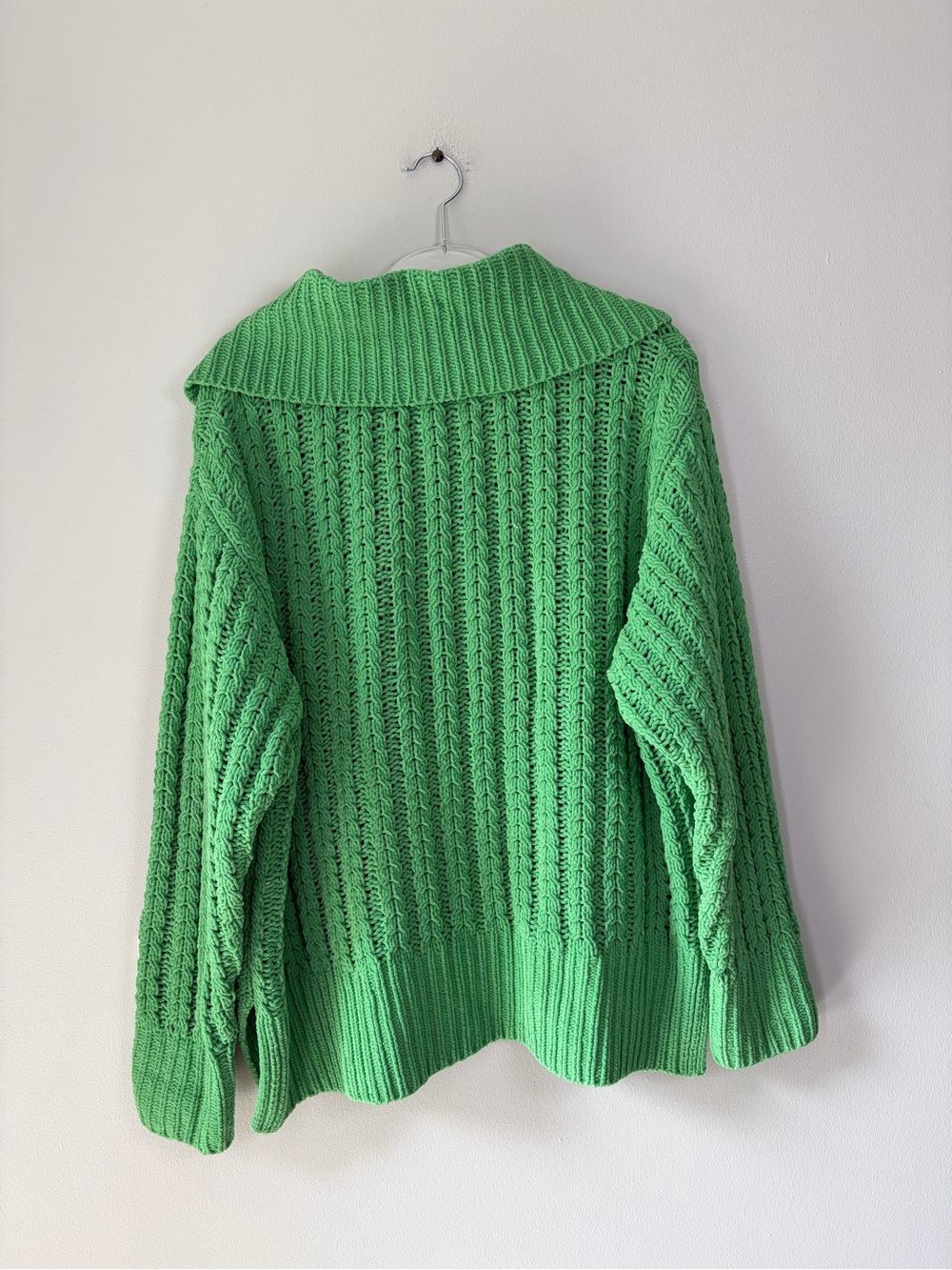 Aerie Green Cable Car Quarter Zip Sweater - Picture 4 of 9